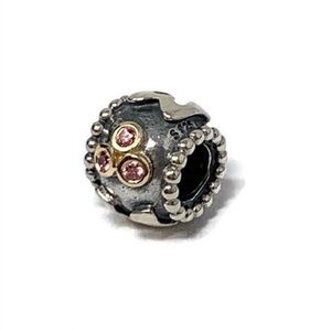 ✨Retired Pandora✨Sterlimg 925 14K Pink CZ Retired Mom Charm
